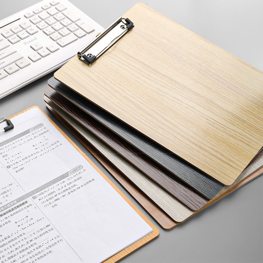 File Folder Hanging - Drewniana teczka A4 z klipsem, twarda,