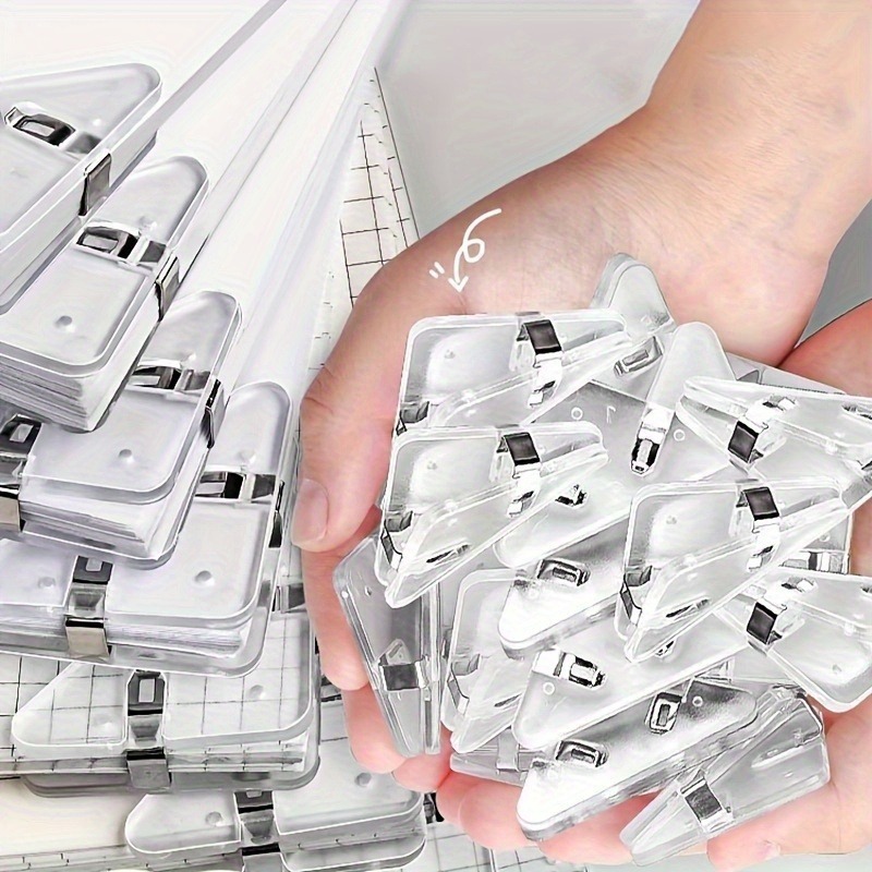 Binder Clip Assorted - Zestaw 22 przezroczystych klipsów trójkątnych |